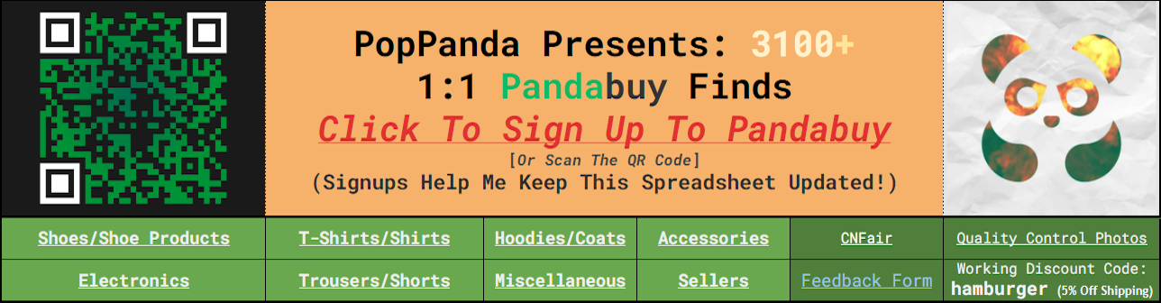 Pandabuy Sheet